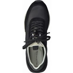 Tamaris Damen Low Sneaker Fashletics Low Top 1-23747-27 Schwarz 001 Black Leder/Synthetik Mit Removable Sock Sneakers Low - Schwarz -Pretty Ballerinas Geschäft 22175329 05