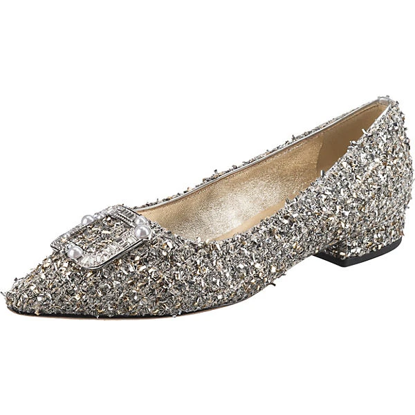 Kate Spade Buckle Up Klassische Ballerinas - Silber-kombi 1 Kate Spade Buckle Up Klassische Ballerinas - Silber-kombi