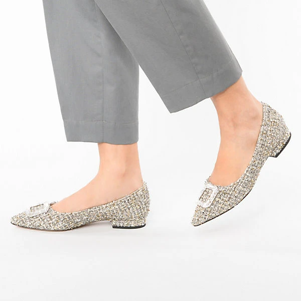 Kate Spade Buckle Up Klassische Ballerinas - Silber-kombi 2 Kate Spade Buckle Up Klassische Ballerinas - Silber-kombi – Bild 2