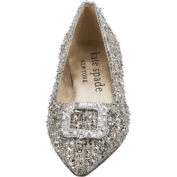 Kate Spade Buckle Up Klassische Ballerinas - Silber-kombi 4 Kate Spade Buckle Up Klassische Ballerinas - Silber-kombi – Bild 4