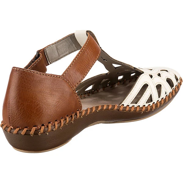 Rieker Riemchenballerinas - Braun/weiß 4 Rieker Riemchenballerinas - Braun/weiß – Bild 4